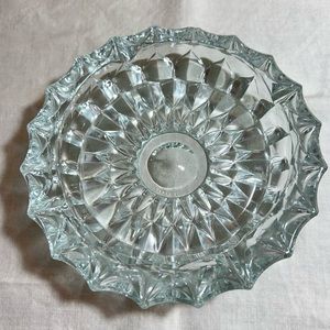 Vintage Thick Clear Glass Crystal Like Ashtray Made in Canada 6.5” Diameter READ